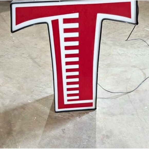 Vintage Texaco Oil And Gas Style Metal Light Up Lighted T Sign Rare Americana - Picture 2 of 5
